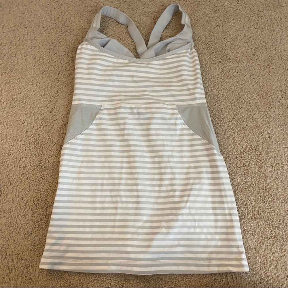 LuLuLemon Gray and White Tank Top